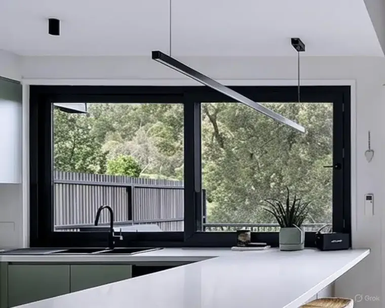 Premier uPVC vario slide window in a modern kitchen